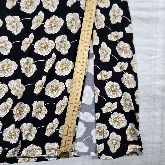 Beautiful Talbots Black and Cream Print Dress, cowl neck - Picture 8 of 12